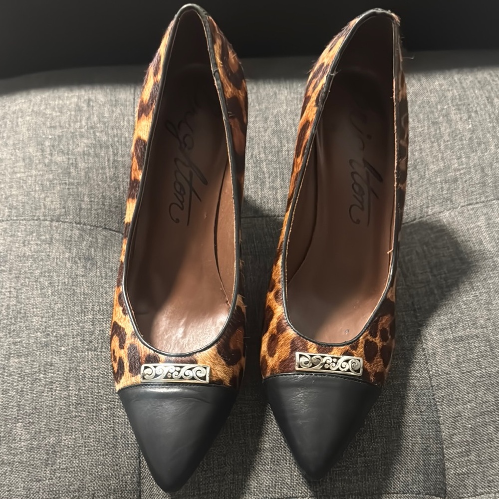 Chic Brown and Black Platform Shoes with Embellishments
